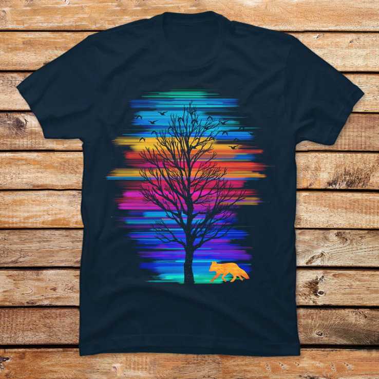 The Fox & The Tree at Sunse