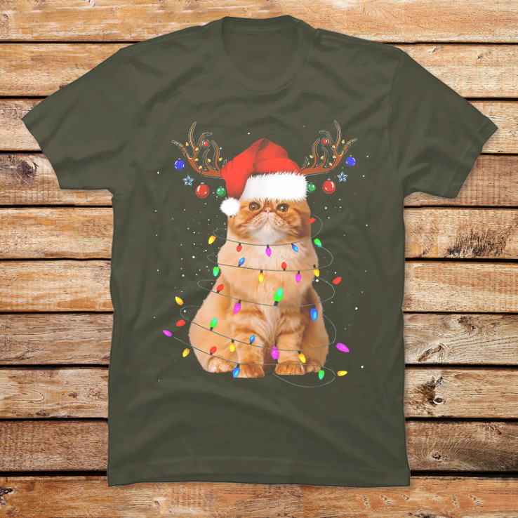 Cat Christmas Reindeer Santa Hat