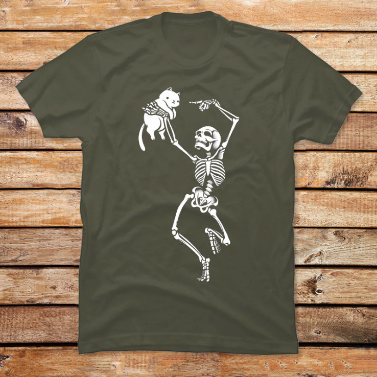 Dancing Skelleton With a Cat