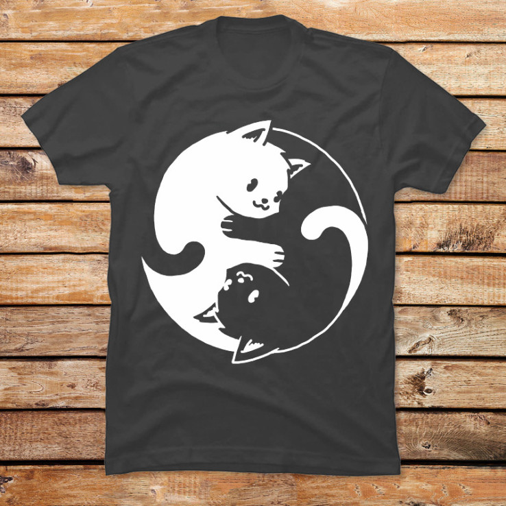 Yin Yang Cat Black & White