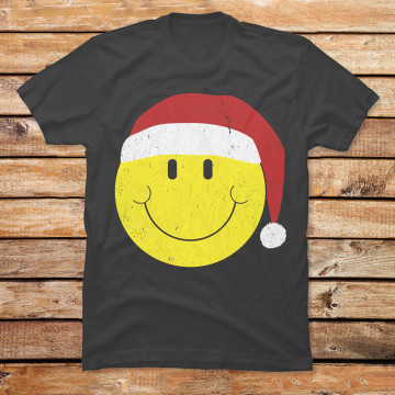 Smiley face with Christmas Santa Hat